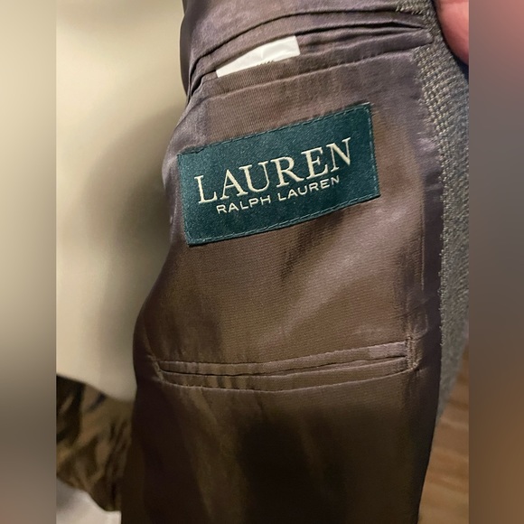 LAUREN RALPH LAUREN Multi Brown Houndstooth BLAZER SUIT COAT JACKET 46R - Picture 3 of 16